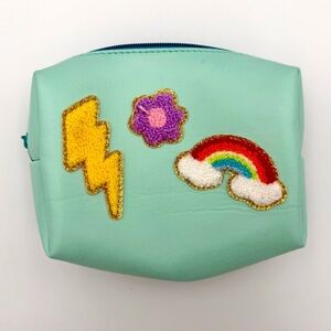 Kids Mint Green Pouch with Fun Patches